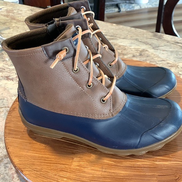 Sperry Duck boots navy & tan size 9 - Picture 4 of 8